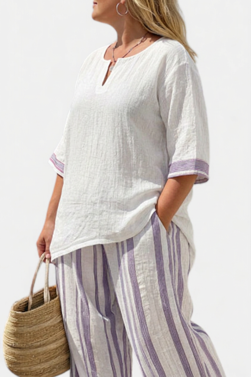 Anouk — T-Shirt Comfortable &amp; Pants Bamboo Striped