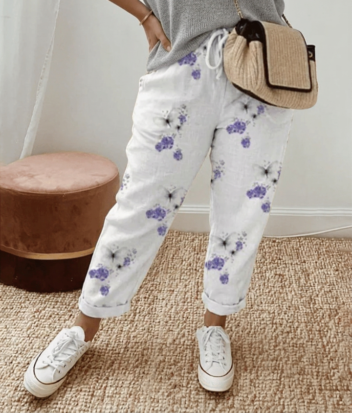 Rin | Flattering Fit &amp; Comfort Waistband Pant With Print