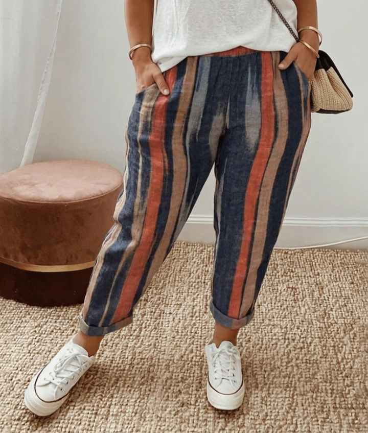 Rin | Flattering Fit &amp; Comfort Waistband Pant With Print