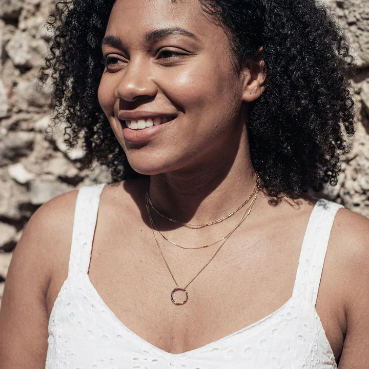 Vesper Circle Three Row Necklace | Gold