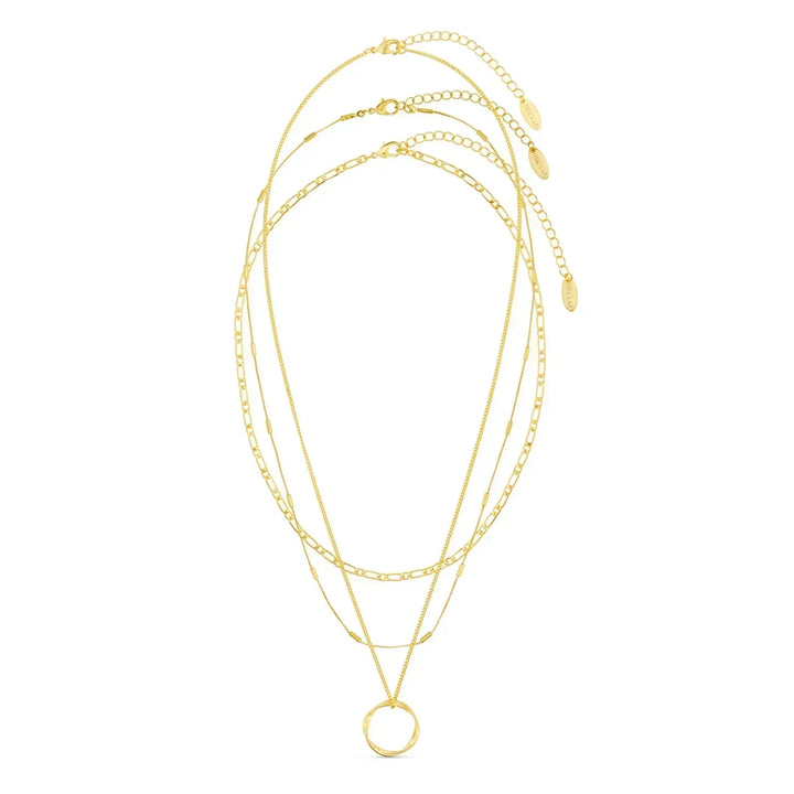 Briar Circle Three Row Necklace | White Gold