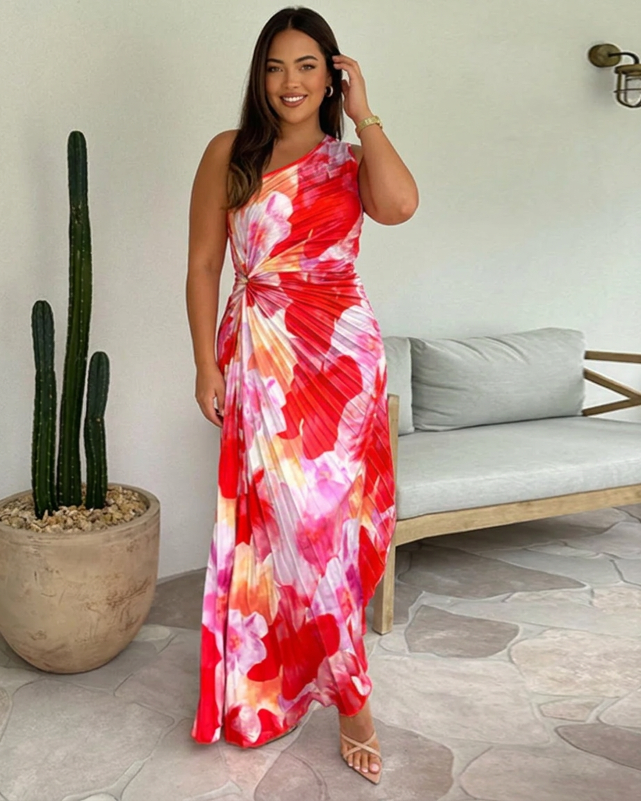 Eilwen | Vibrant Tropical Evening Dress