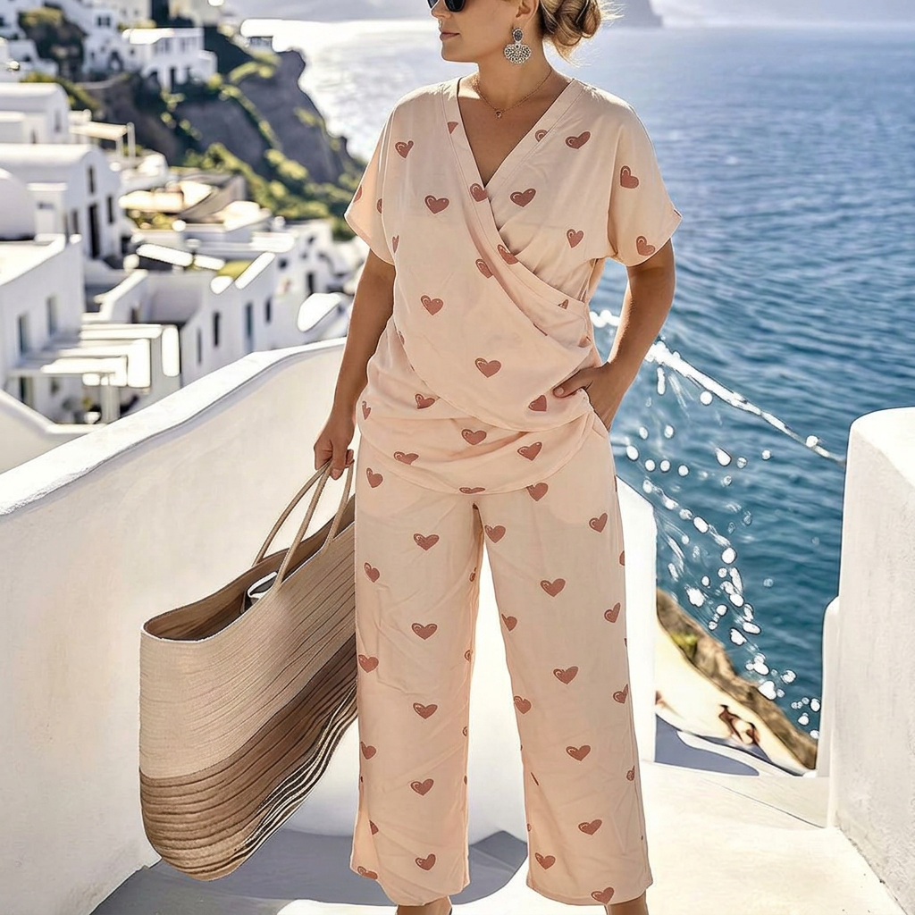 Opaline | Coastal Linen Wrap Jumpsuit