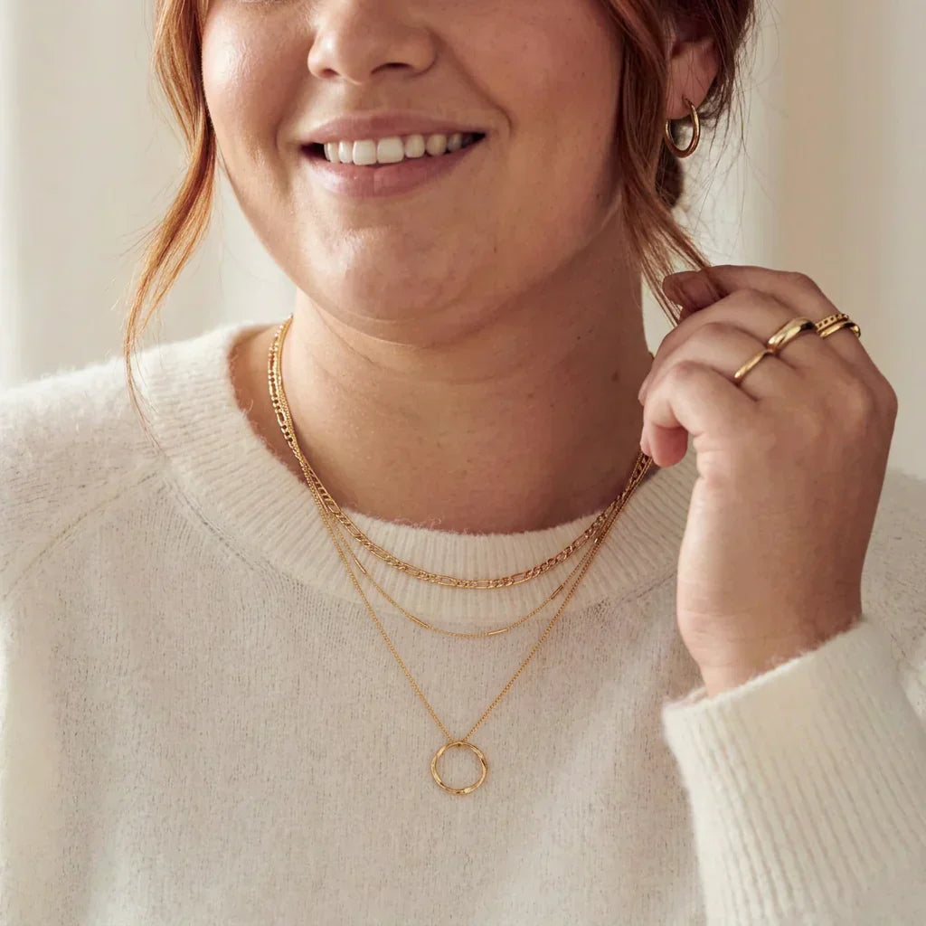 Vesper Circle Three Row Necklace | Gold