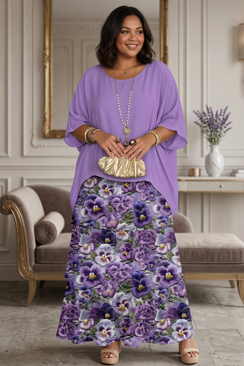 Cassia Layered Dress - Purple Flower