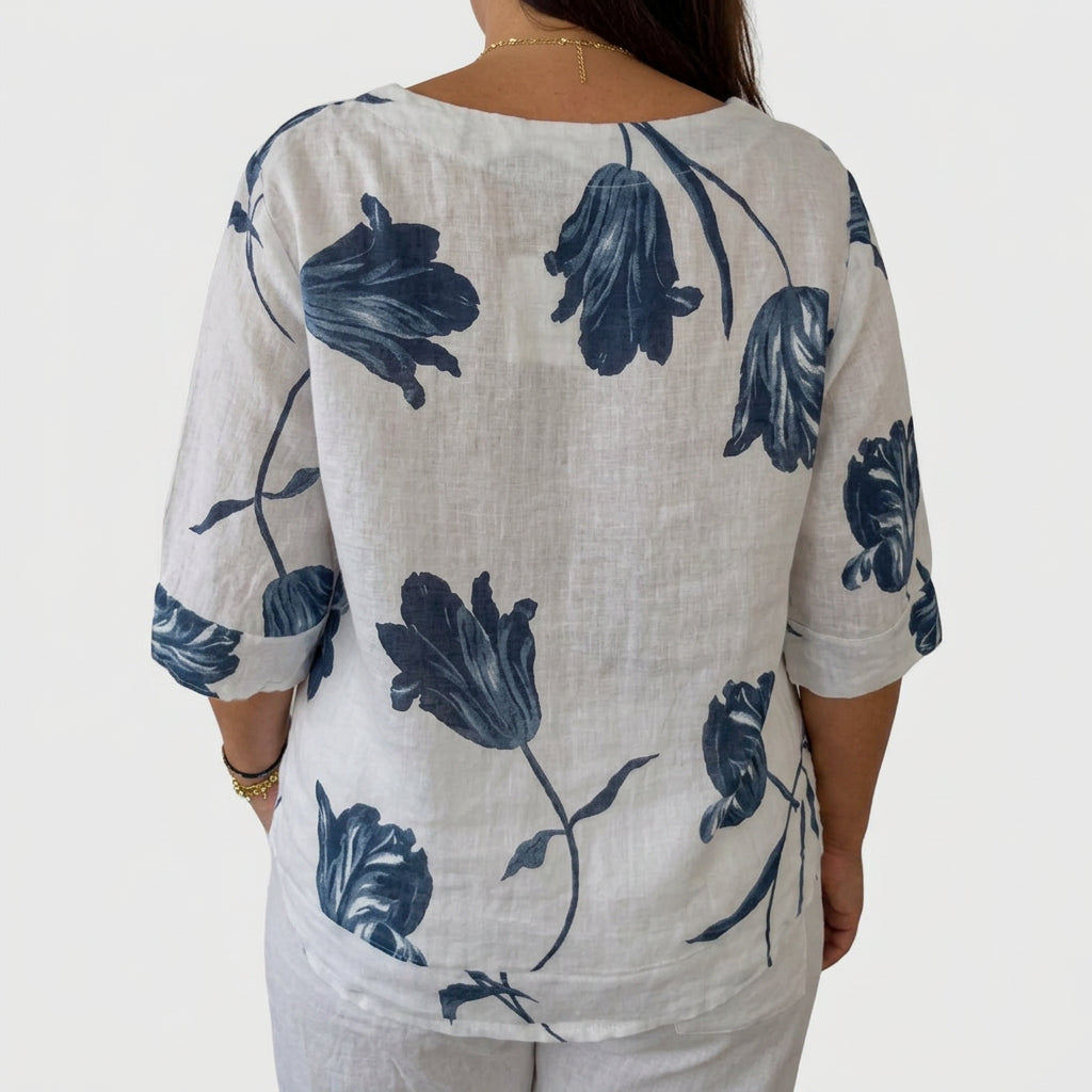 Junia | Elegant Floral Print Blouse