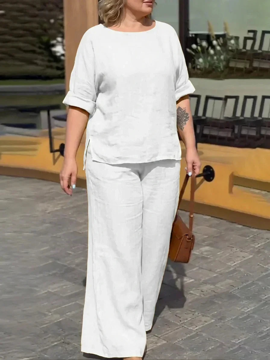Sabine - Women Round Neck Long Sleeve Pants Set