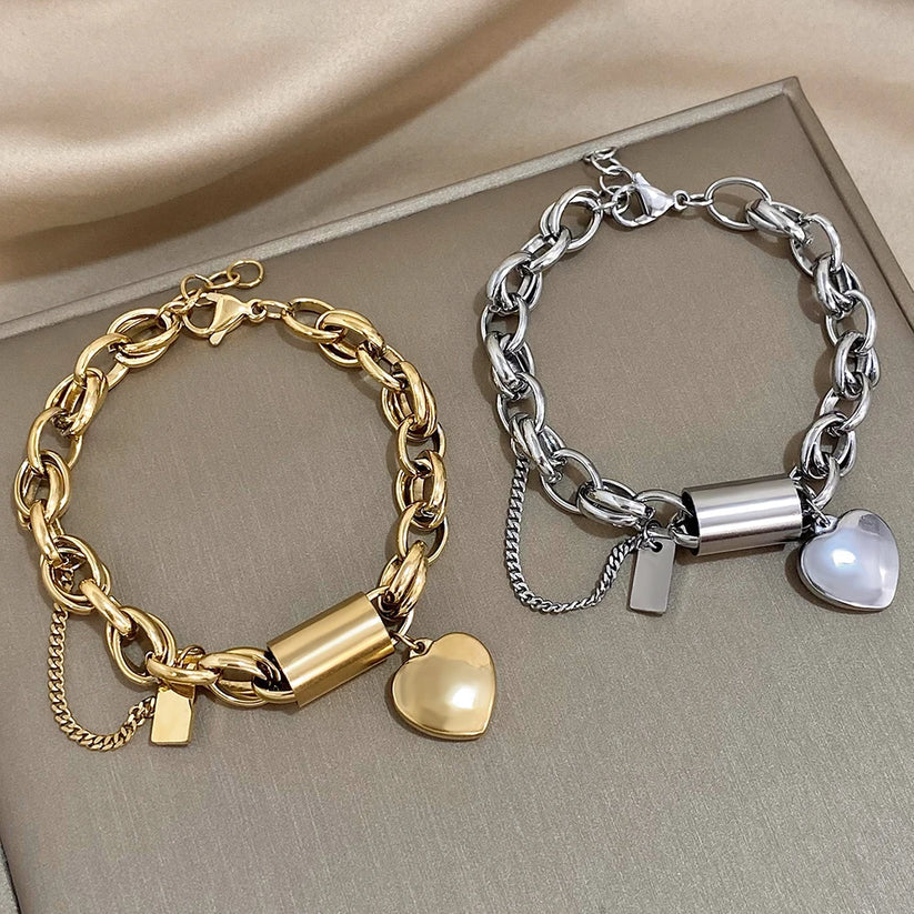 Greer Chunky Bracelet | White Gold