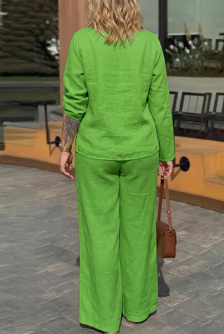 Saoirse - Women Round Neck Long Sleeve Pants Set