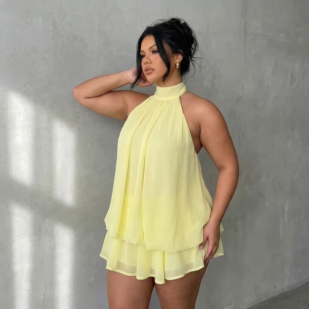 Estelle – Backless Ruffle Mini Dress