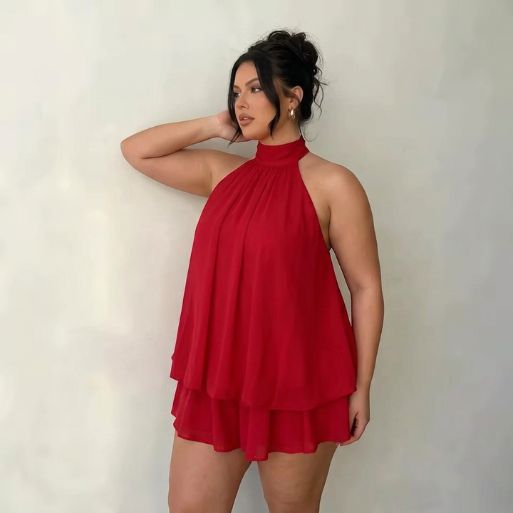 Estelle – Backless Ruffle Mini Dress
