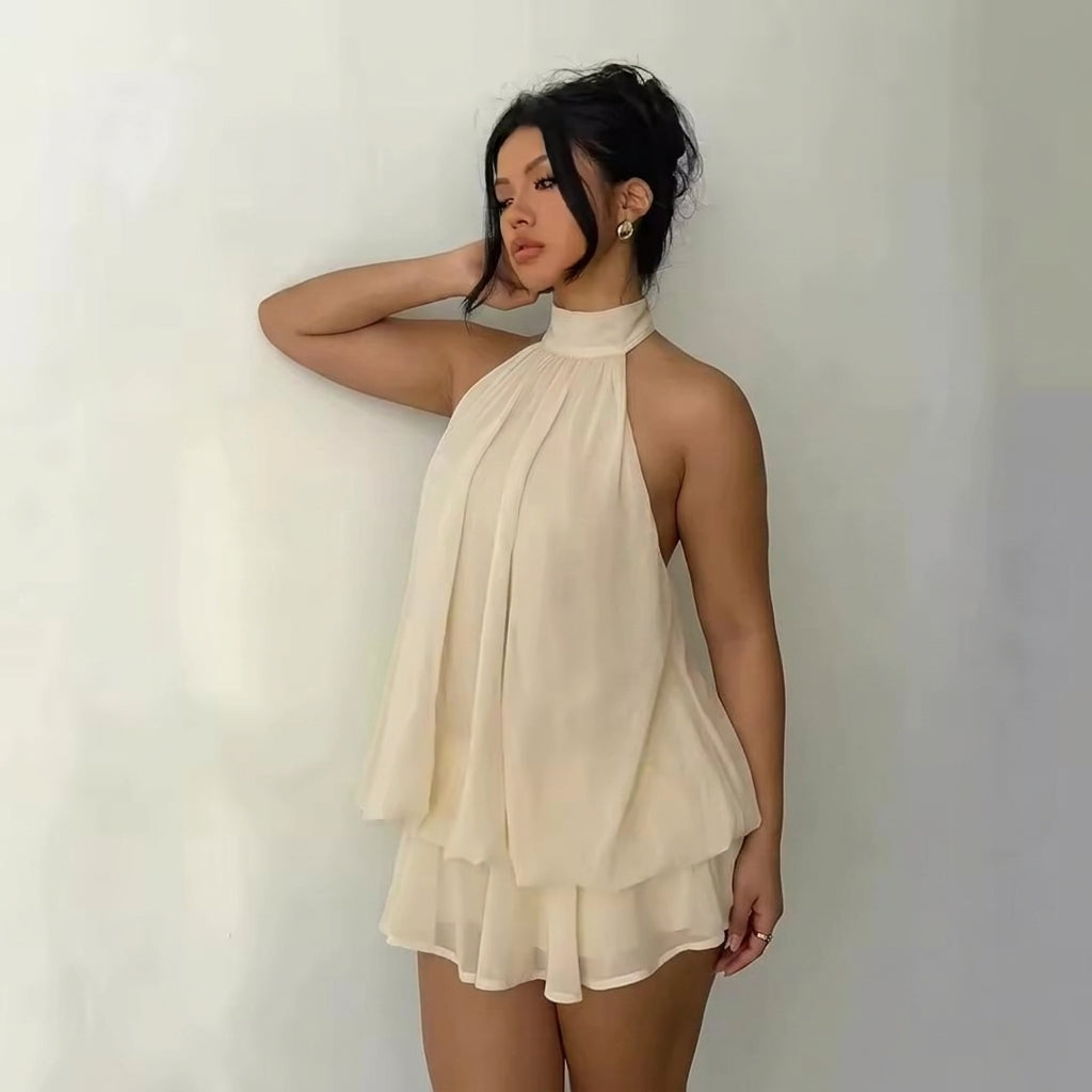 Estelle – Backless Ruffle Mini Dress