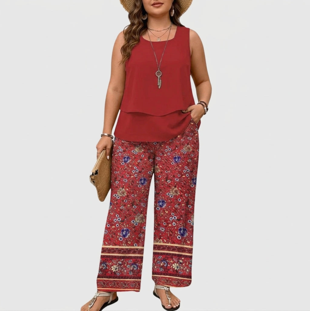 Ysolde | Sleeveless Top And Wide-Leg Pants Set