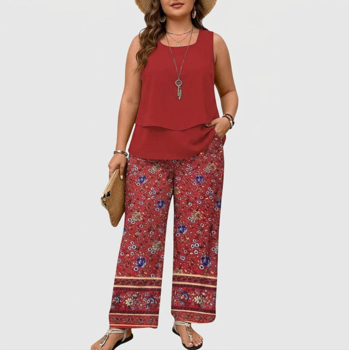 Ysolde | Sleeveless Top And Wide-Leg Pants Set