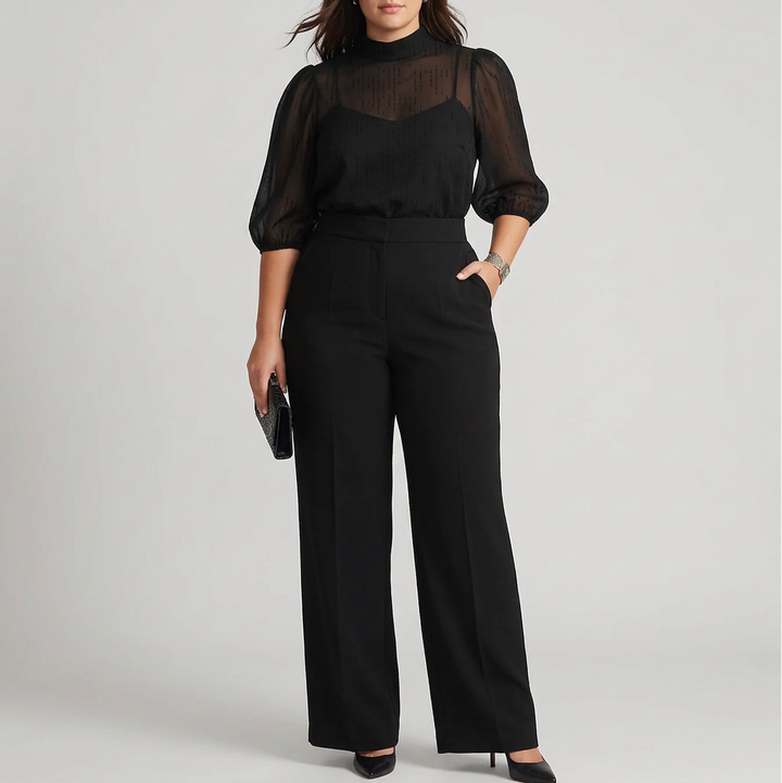 Elke | Top And Wide-leg Pants Three-piece Set