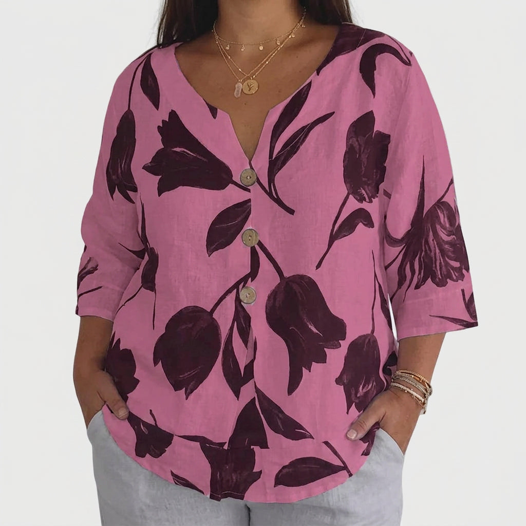 Junia | Elegant Floral Print Blouse