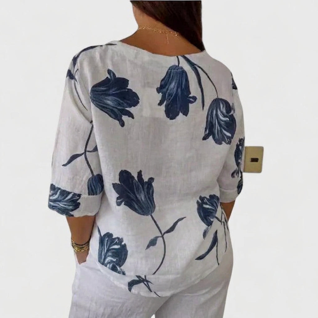 Junia | Elegant Floral Print Blouse