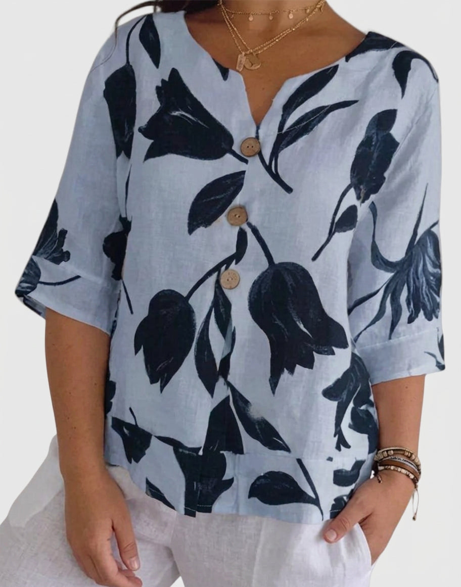Junia | Elegant Floral Print Blouse