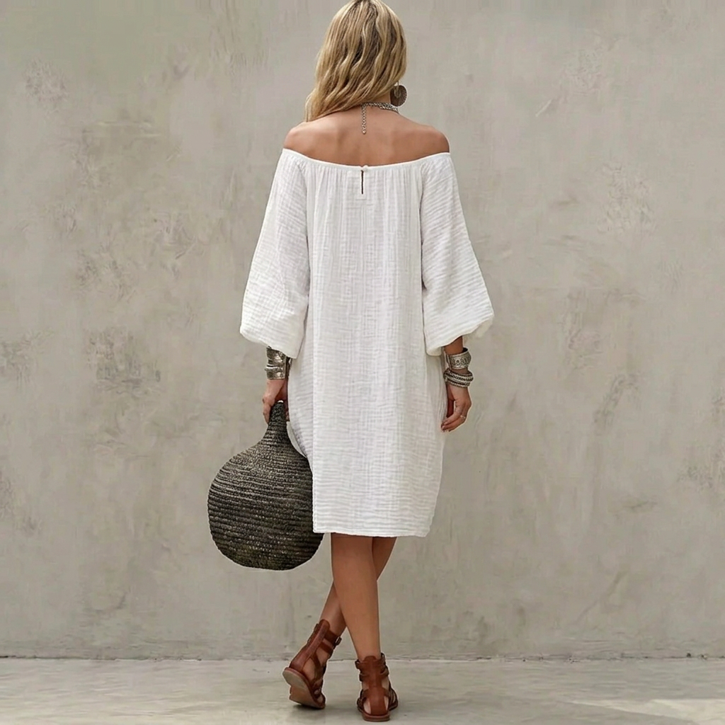 Sienna | Relaxed Off-Shoulder Gauze Dress
