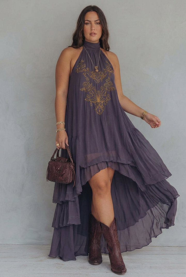 Ula | Embroidered Maxi Dress