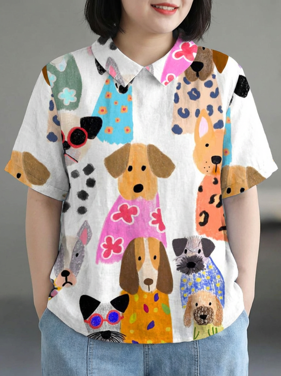 Loredana | Dog Print Shirt