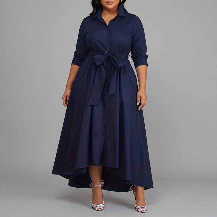 Clemence | Holiday Perfect Button-Front Maxi Dress