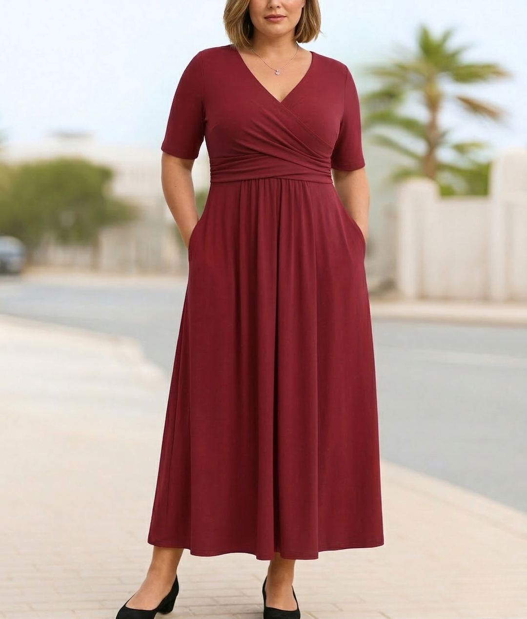 Gwendolyn | Short Sleeve Crossed Dress
