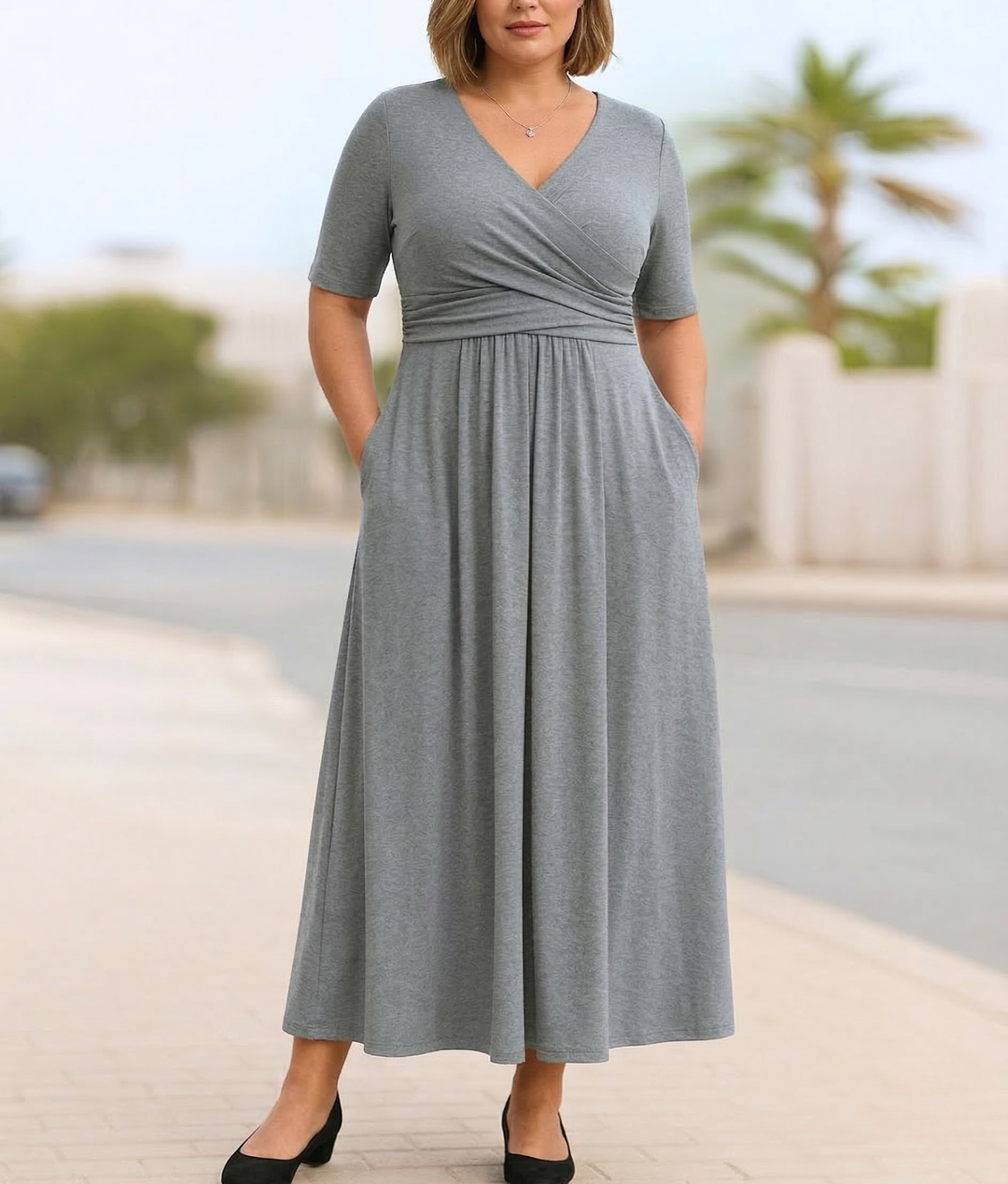 Gwendolyn | Short Sleeve Crossed Dress