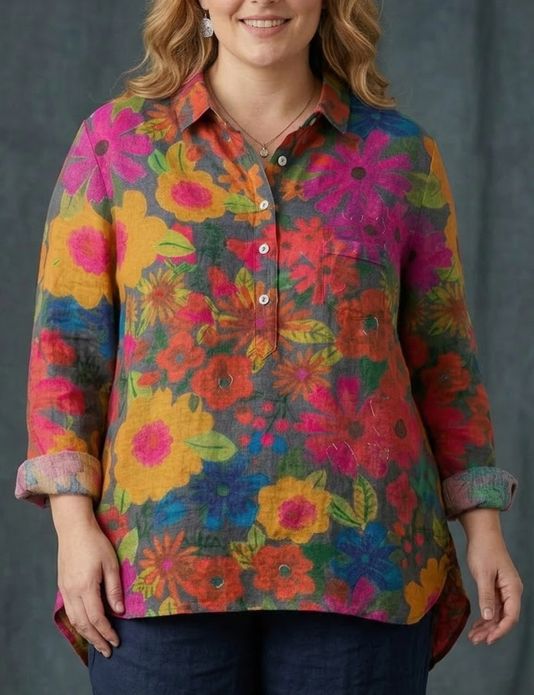 SIGNY - T-shirt with Plant Art