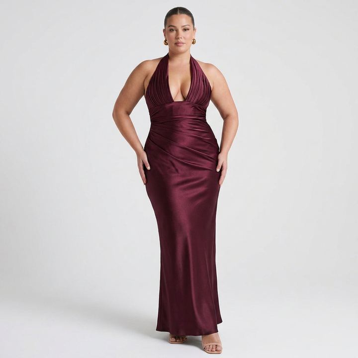 Briar Satin Halter Maxi Dress