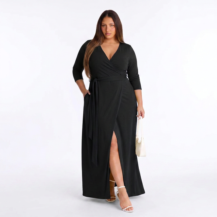 Arabella - Elegant Plus Size Belted Dress