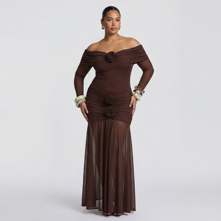 Anneliese Maxi Dress - Plum Brown