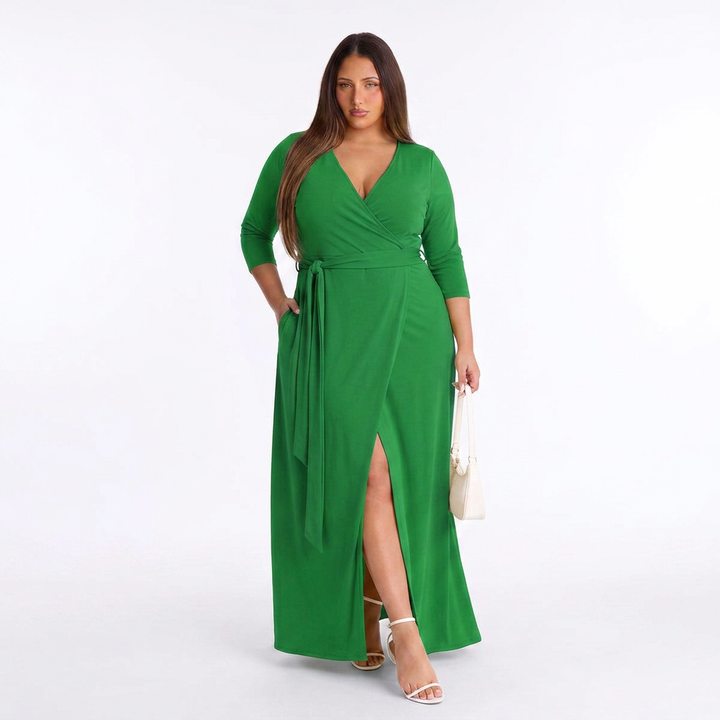 Arabella - Elegant Plus Size Belted Dress