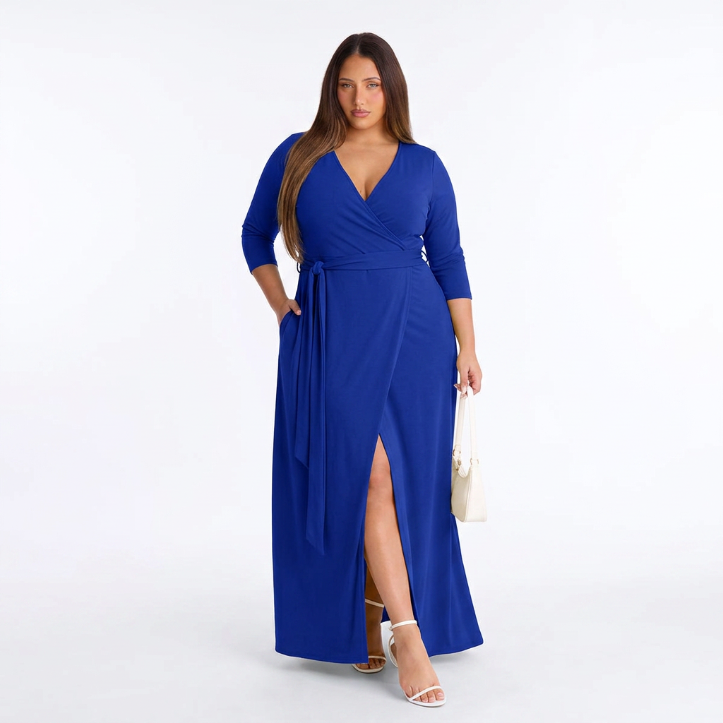Arabella - Elegant Plus Size Belted Dress