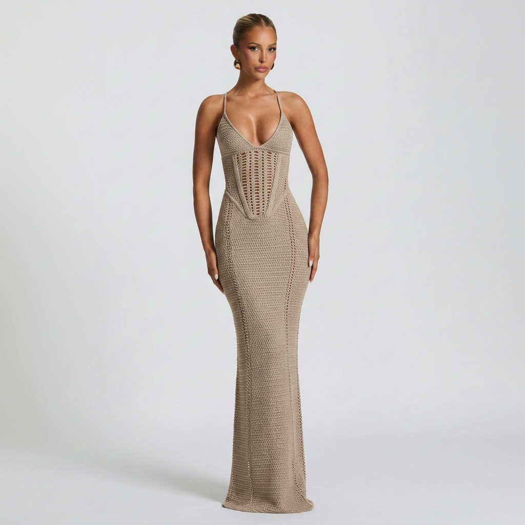 Monroe Maxi Dress - Plum Brown