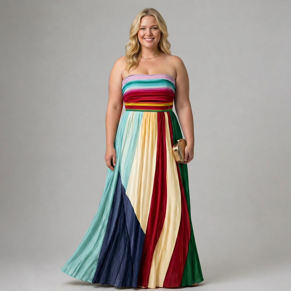 Stella &amp; Grace™ | Strapless Pleated Maxi Dress