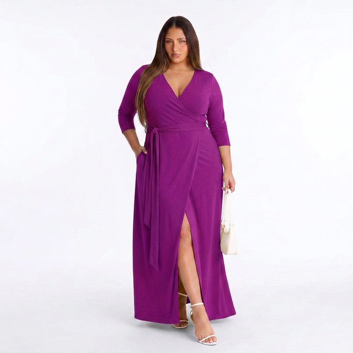 Arabella - Elegant Plus Size Belted Dress