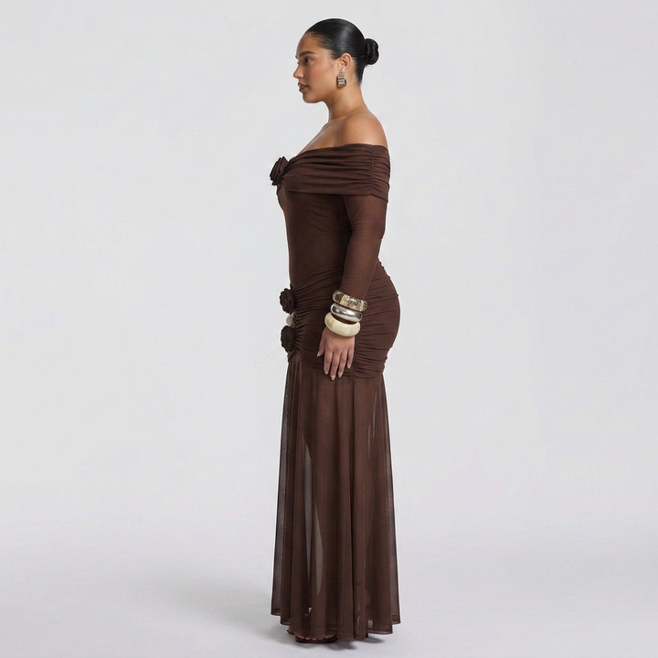 Anneliese Maxi Dress - Plum Brown