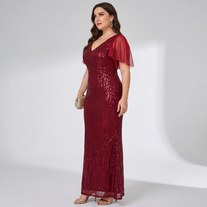 Yasmin | Enchanting Burgundy Evening Gown