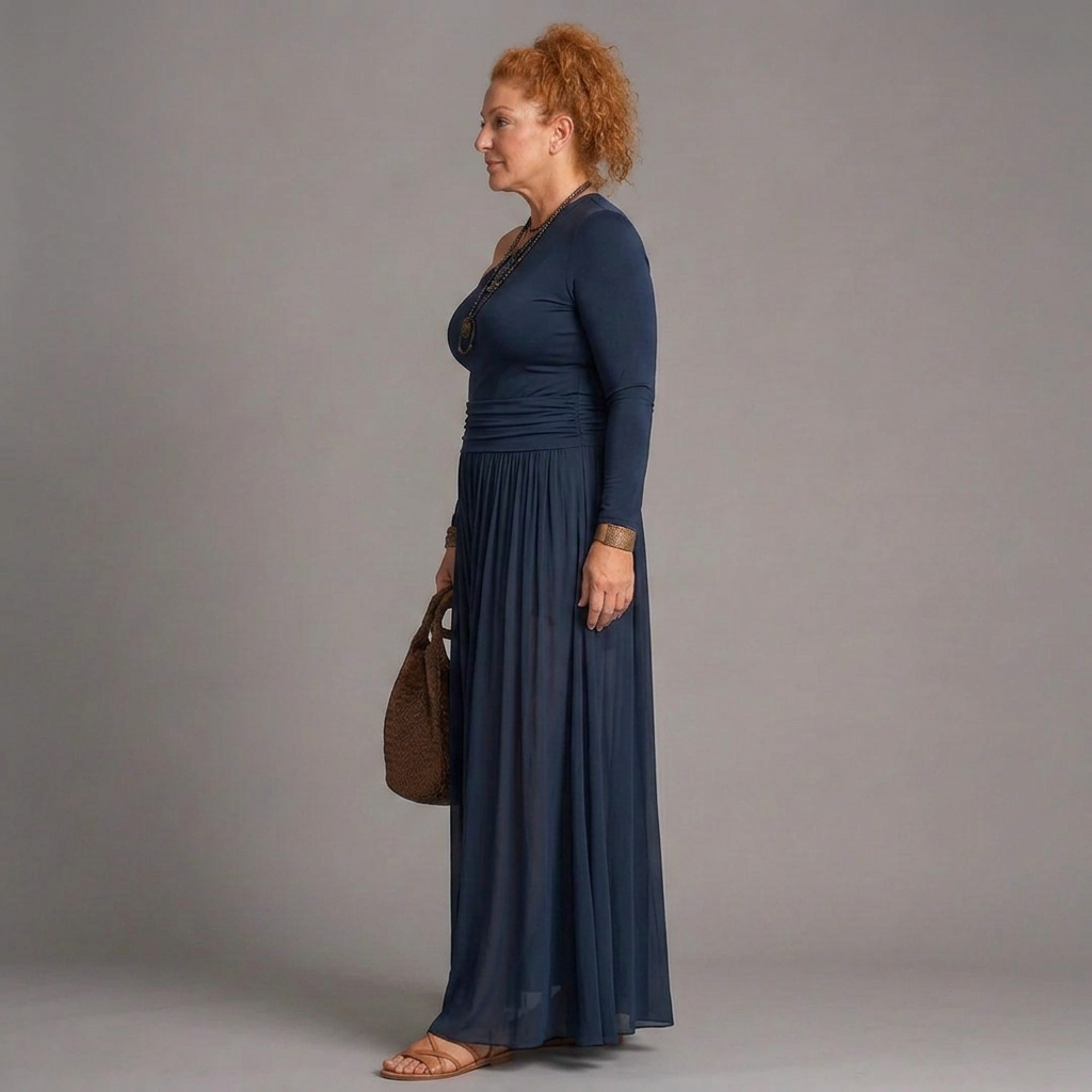 Tova | One Shoulder Fitted Top And Pleated Maxi Skirt Set