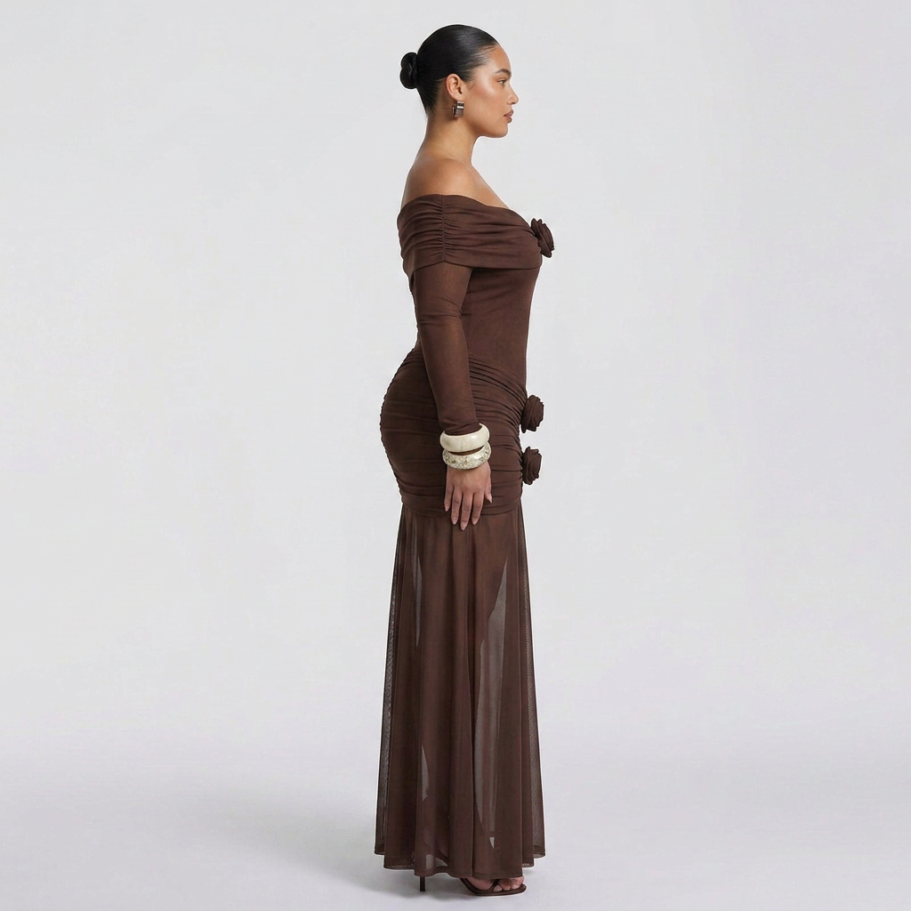 Anneliese Maxi Dress - Plum Brown