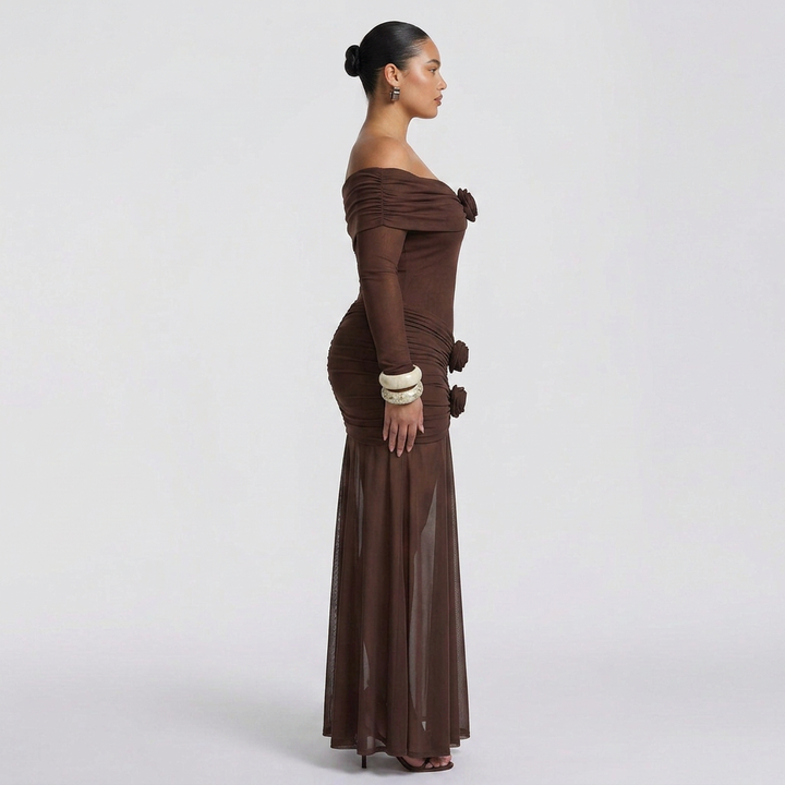 Anneliese Maxi Dress - Plum Brown