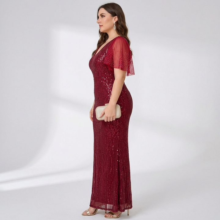 Yasmin | Enchanting Burgundy Evening Gown