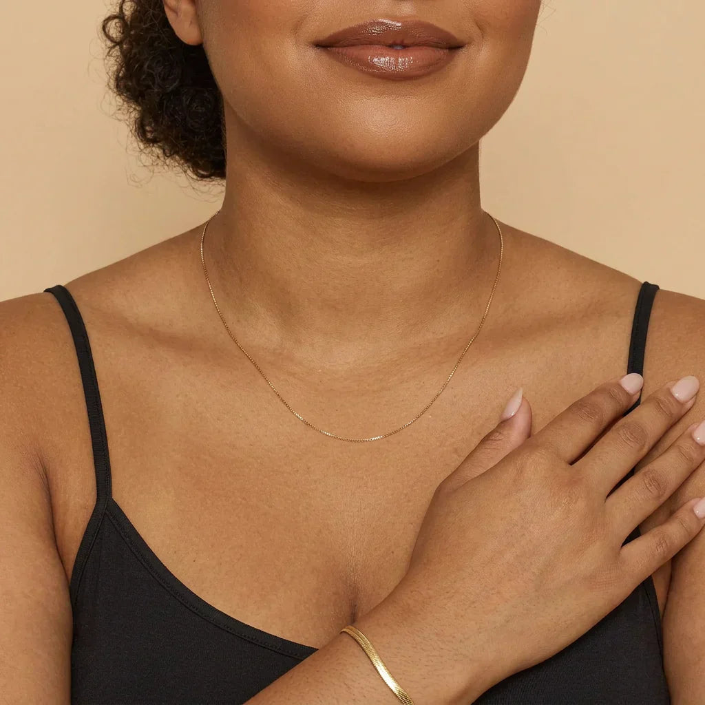 Nadya Box Necklace | White Gold
