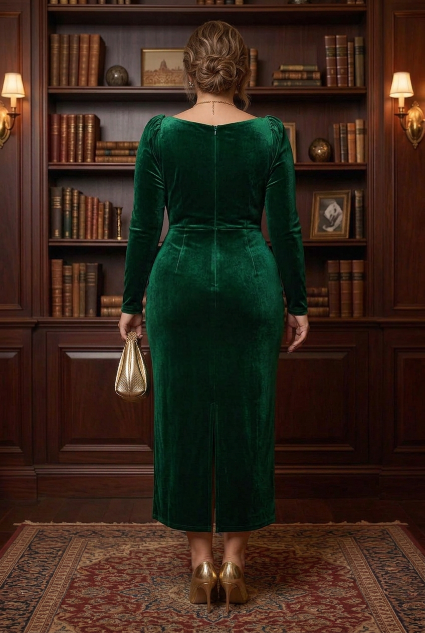 Velvet Sleeveless Maxi Dress with High Slits
