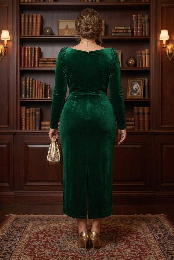 Velvet Sleeveless Maxi Dress with High Slits