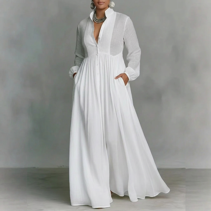 Vera French Dress: Elegant Ribbon-Tie Charm