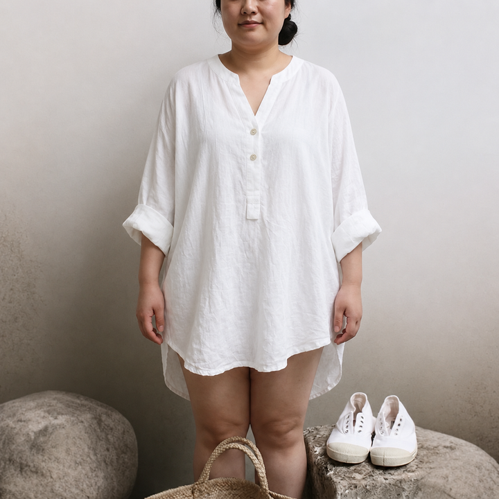 Vesper | Vintage V-neck blouse with buttons