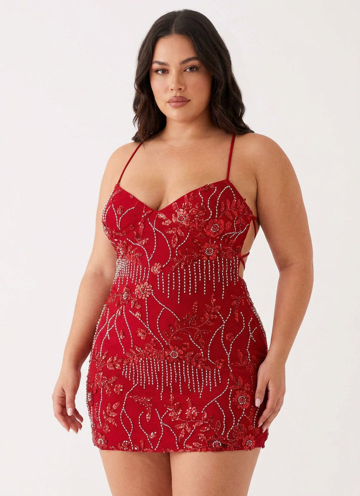 Honora - Sparkling Beaded Mini Dress