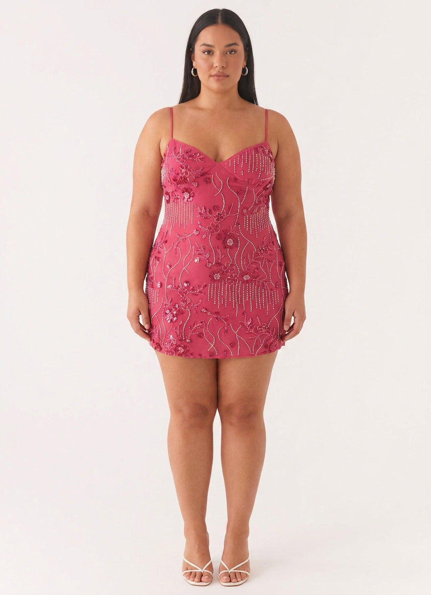 Honora - Sparkling Beaded Mini Dress